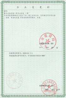 注冊資本、營業(yè)執(zhí)照注冊號變更欄